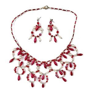 Parure bijoux rose