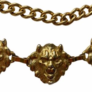 Ceinture chaîne dorée lions Elephant Paris Vintage