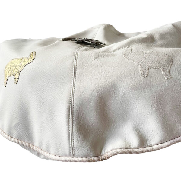 grand sac demi lune vinyl blanc elephant vintage elephant future