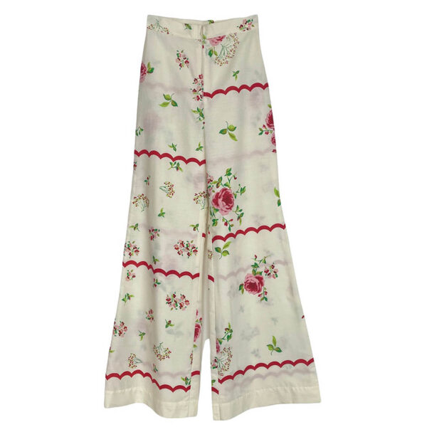pantalon à fleurs en coton