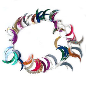 long collier lunes multicolores