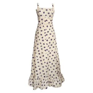 Robe longue coton 70s fleurs