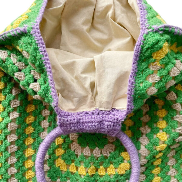 Grand sac crochet grany vert