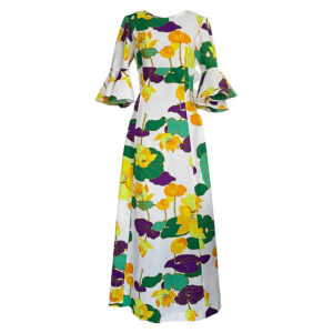 robe longue fleurs hippie vintage