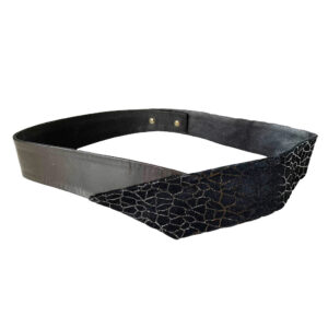 ceinture cuir noire triangle vintage 80s