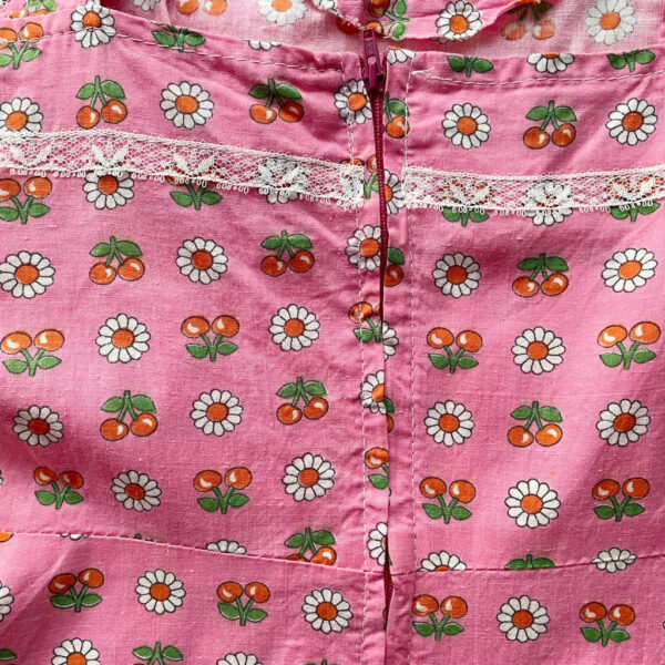 robe tablier fleurs coton vintage 70s