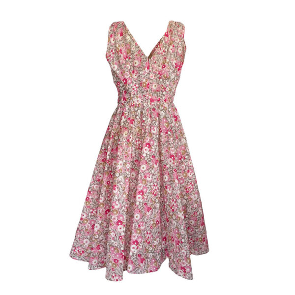 robe nylon fleurs pastel vintage 60s