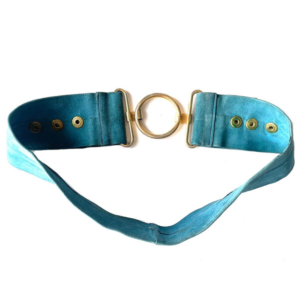 ceinture daim turquoise 70s vintage