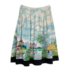 jupe coton print paris 50s vintage