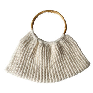 sac a main tricot et bambou vintage