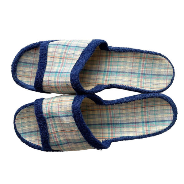 mules eponge coton bleues vintage