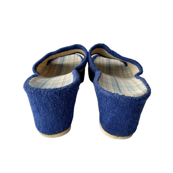 mules eponge coton bleues vintage