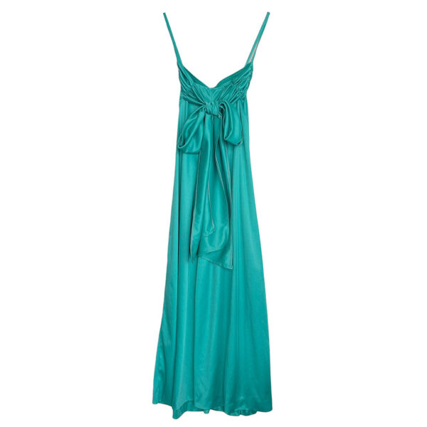 robe longue émeraude vintage 70s long vintage emerald dress 70s