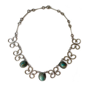 collier 70s turquoise argent