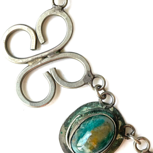 collier 70s turquoise argent