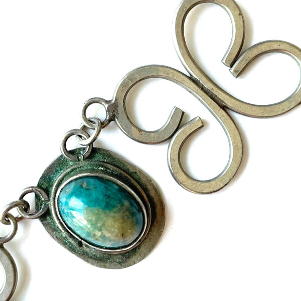 collier 70s turquoise argent