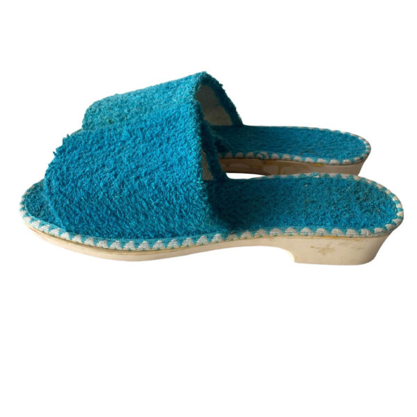 mules eponge turquoise vintage 70s