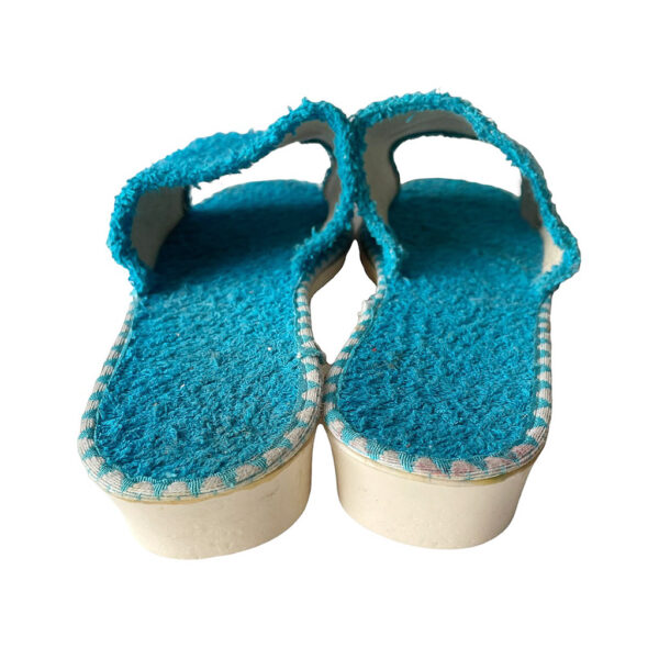 mules eponge turquoise vintage 70s