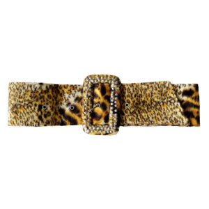 large ceinture leopard cloutee vintage