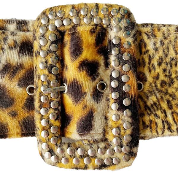 large ceinture leopard cloutee vintage