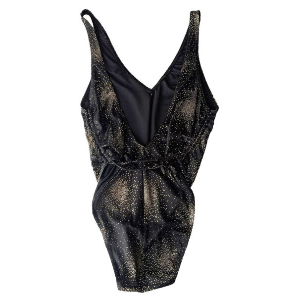 maillot de bain body vintage noir or