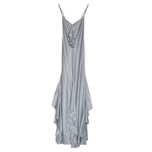 robe longue gris perle berluc 70s Elephant Paris Vintage