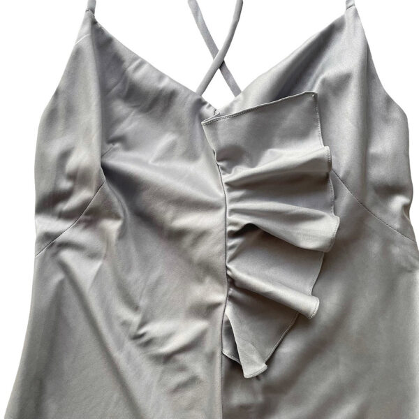 robe longue gris perle berluc 70s Elephant Paris Vintage