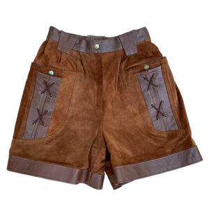 short daim et cuir camel vintage