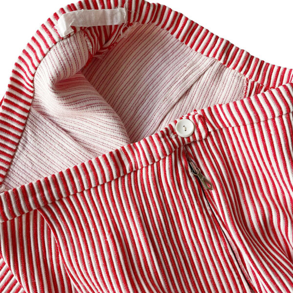 short vintage coton à rayures rouges 50s