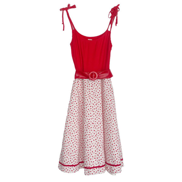 robe vintage coton rouge et blanc