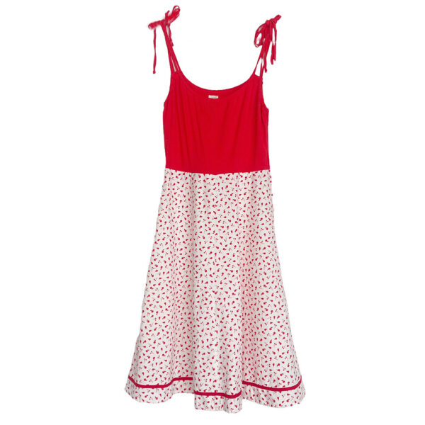 robe vintage coton rouge et blanc