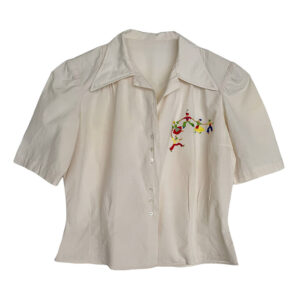 Blouse en coton brodee vintage 40s