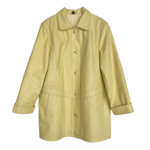 Veste cuir jaune citron vintage Elephant Paris