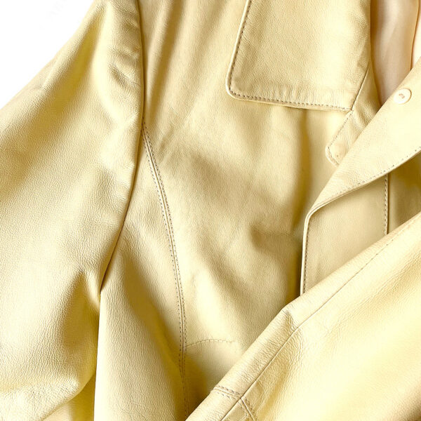 Veste cuir jaune citron vintage Elephant Paris