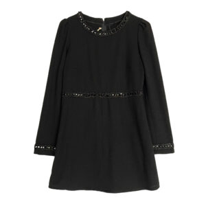 Mini robe noire crepe et sequins Senarama vintage Elephant Paris