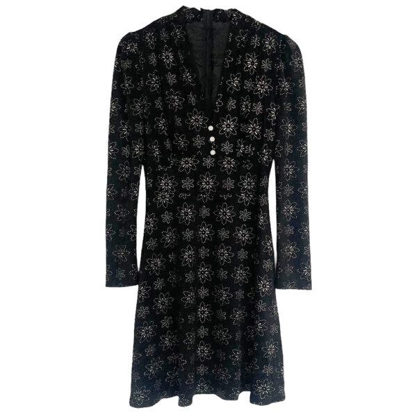 mini robe noire 70s vintage elephant future