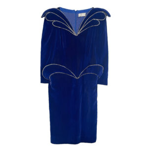 Robe Diamant Noir bleue velours Elephant Paris vintage