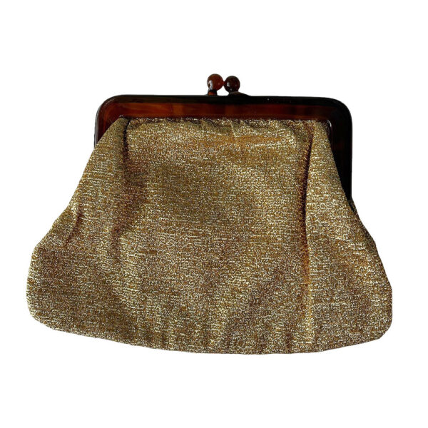 sac pochette en lurex or vintage elephant future