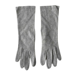 gants en lurex argent mi longs vintage elephant future