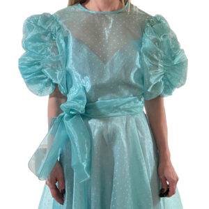 Robe de bal bleue pastel plumetis Elephant Paris Vintage