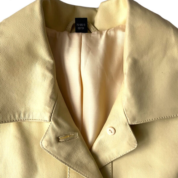 Veste cuir jaune citron vintage Elephant Paris