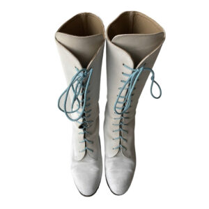 bottes de majorette blanches en cuir vintage elephant future