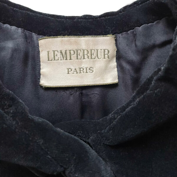Manteau velours noir L' Empereur Elephant Paris vintage