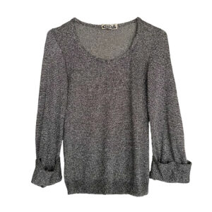 Pull en lurex argent Even Paris vintage Elephant Paris