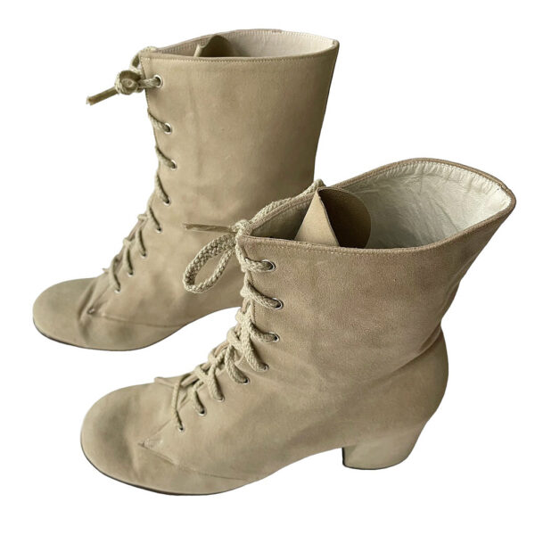 boots beiges chevre velours vintage elephant future