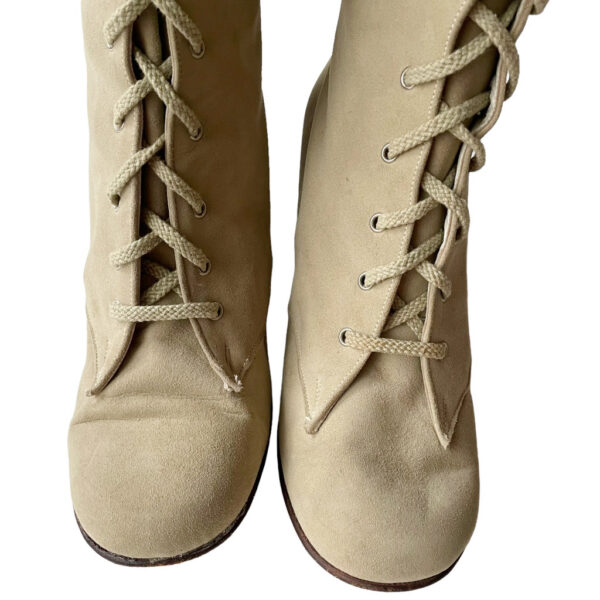 boots beiges chevre velours vintage elephant future