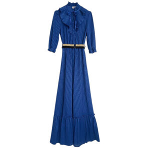 Robe longue bleue Inka vintage Elephant Paris