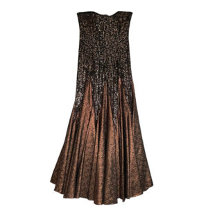 Robe bustier longue sequins et lamé Tom Bowker vintage elephant Paris