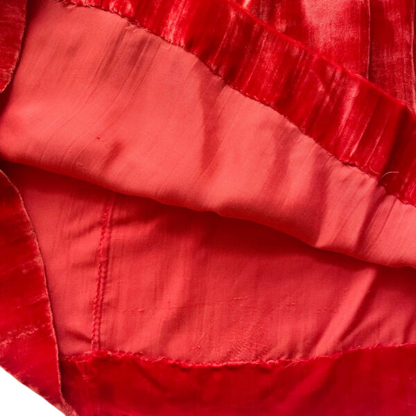 Robe rouge panne de velours elephant paris vintage