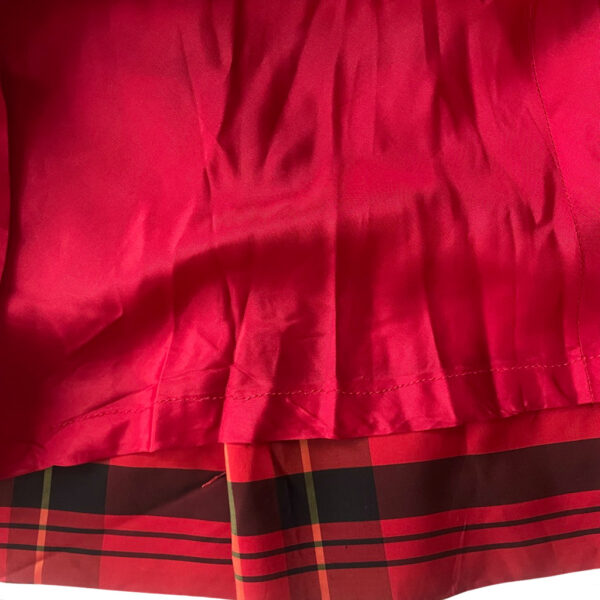 Robe taffetas tartan rouge elephant paris vintage